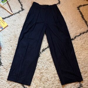 The Frankie Shop Navy Pinstripe Trouser